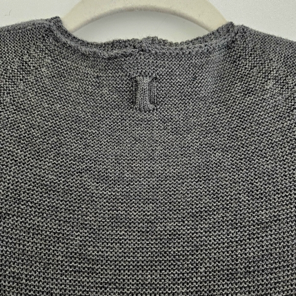 Hannes Roether Gemany Grey Marino Wool Ribbed V-Neck Sweater Dress - Picture 9 of 16